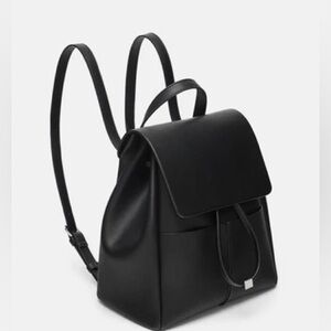 Zara Elegant Black Leather Backpack